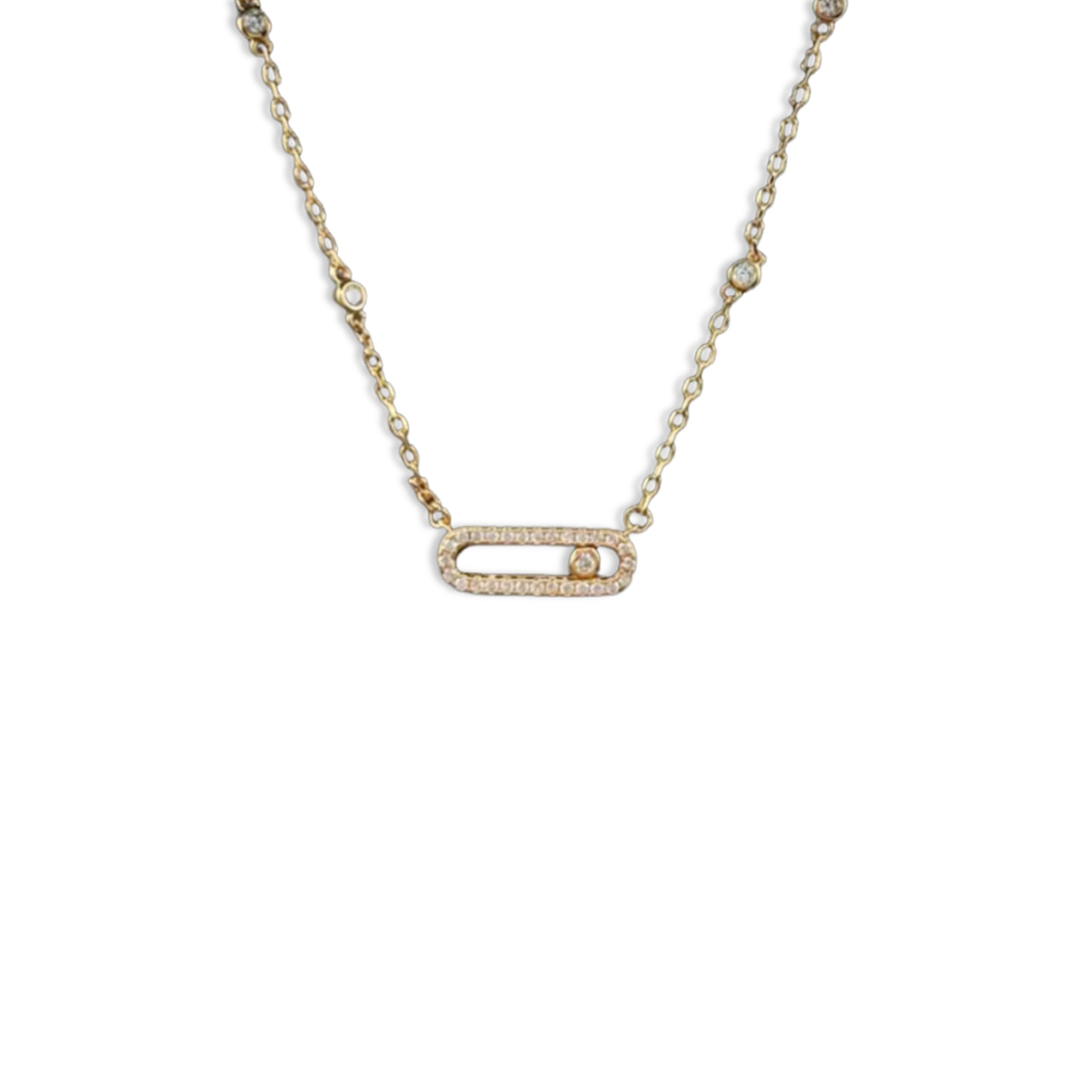 Mes1kaa move uno pavÉ gold necklace